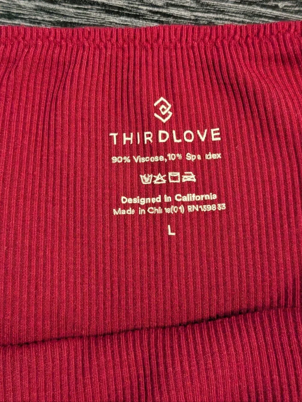 Thirdlove Lounge Ribbed Leggings in Red Large